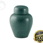 Tierurne Ceramica 1,0 Liter grün gesprenkelt
